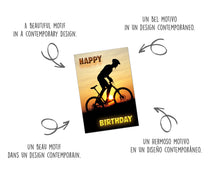 Laden Sie das Bild in den Galerie-Viewer, Edition Seidel Premium Geburtstagskarte mit Umschlag. Glückwunschkarte Happy Birthday Grusskarte Mann Frau Fahrrad Bike (G3402 SW023)