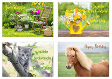 Laden Sie das Bild in den Galerie-Viewer, Edition Seidel Set 20 exklusive Premium Geburtstagskarten mit Umschlag. Glückwunschkarte Grusskarte zum Geburtstag. Geburtstagskarte Mann Frau Karten Billet Happy Birthday (SW02) (Set 2) (21241)
