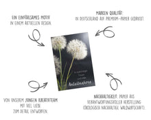 Laden Sie das Bild in den Galerie-Viewer, Edition Seidel Premium Trauerkarte mit Umschlag. Beileidskarte Trauer Karte herzliches Beileid Pusteblume Abschied stille Anteilnahme Teilnahme Mitgefühl (T961 SW022)
