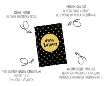 Laden Sie das Bild in den Galerie-Viewer, Edition Seidel Set 12 exklusive Premium Geburtstagskarten mit Umschlag. Glückwunschkarte Grusskarte Geburtstag Geburtstagskarte Mann Frau Karten Happy Birthday Billet (20189)