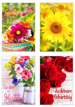 Laden Sie das Bild in den Galerie-Viewer, Edition Seidel Set exklusive Premium Geburtstagskarten mit Umschlag. Glückwunschkarte Grusskarte zum Geburtstag. Geburtstagskarte Blumen Frau Karten Billet Happy Birthday (SW02)