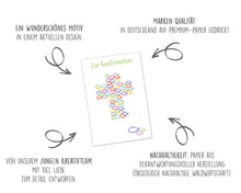 Laden Sie das Bild in den Galerie-Viewer, Edition Seidel Premium Glückwunschkarte zur Konfirmation mit Umschlag. Konfirmationskarte Karte Grusskarte bunte Fische Kreuz Junge Mädchen (KF272 SW022) (21291)