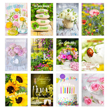 Laden Sie das Bild in den Galerie-Viewer, Edition Seidel Set exklusive Premium Geburtstagskarten mit Umschlag. Glückwunschkarte Grusskarte zum Geburtstag. Geburtstagskarte Blumen Frau Karten Billet Happy Birthday (SW02)