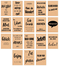 Laden Sie das Bild in den Galerie-Viewer, Edition Seidel Set 18 Postkarten Leben & Momente mit schönen Sprüchen gedruckt auf hochwertigem Kraftpapier. Karten mit Spruch. Geburtstagskarten. Liebe Freundschaft Leben Motivation (20837)