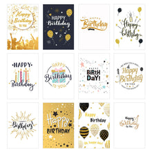 Laden Sie das Bild in den Galerie-Viewer, Edition Seidel Set 12 exklusive Premium Geburtstagskarten mit feiner Goldprägung und Umschlag. Glückwunschkarte Grusskarte Geburtstag Geburtstagskarte Mann Frau Karten Happy Birthday (20820)