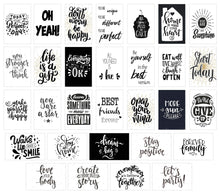 Laden Sie das Bild in den Galerie-Viewer, Edition Seidel Set 30 Postkarten Leben & Momente mit Sprüchen. Karten mit Spruch Postcrossing Geburtstagskarten. Geschenkidee Dekoidee. Liebe Freundschaft Leben Motivation schwarz weiß englisch (20829)