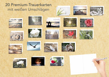 Laden Sie das Bild in den Galerie-Viewer, Edition Seidel Set 20 Premium Trauerkarten / Beileidskarten mit Umschlag. Trauerkarte Beileidskarte mit Spruch schreiben (Doppelkarten/Klappkarten mit Briefumschlag (SW02) (21251)