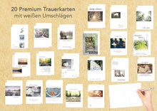 Laden Sie das Bild in den Galerie-Viewer, Edition Seidel Set 20 Premium Trauerkarten / Beileidskarten mit Umschlag. Trauerkarte Beileidskarte mit Spruch schreiben (Doppelkarten/Klappkarten mit Briefumschlag) (21253) (SW02)
