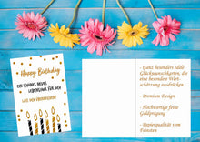 Laden Sie das Bild in den Galerie-Viewer, Edition Seidel Set exklusive Premium Geburtstagskarten mit Briefumschlag. Glückwunschkarte Grusskarte Geburtstag Geburtstagskarte Mann Frau Karten Happy Birthday Billet Sprüche