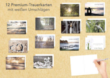 Laden Sie das Bild in den Galerie-Viewer, Edition Seidel Set 12 einfühlsame Premium-Trauerkarten/Beileidskarten mit Umschlag. Trauerkarte Beileidskarte mit Spruch (20579)