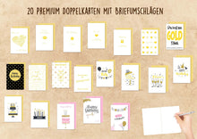 Laden Sie das Bild in den Galerie-Viewer, Edition Seidel Set 20 exklusive Premium Geburtstagskarten mit Briefumschlag Glückwunschkarte Grusskarte Geburtstag Geburtstagskarte Mann Frau Karten Happy Birthday Sprüche