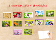 Laden Sie das Bild in den Galerie-Viewer, Edition Seidel Set 12 exklusive Geburtstagskarten mit Umschlag. Glückwunschkarte Grusskarte zum Geburtstag. Geburtstagskarte Karte Mann Frau (20843)