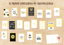 Laden Sie das Bild in den Galerie-Viewer, Edition Seidel Set 20 exklusive Premium Geburtstagskarten mit Briefumschlag Glückwunschkarte Grusskarte Geburtstag Geburtstagskarte Mann Frau Karten Happy Birthday Sprüche