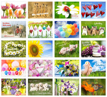 Laden Sie das Bild in den Galerie-Viewer, Edition Seidel Set 20 exklusive Premium Geburtstagskarten mit Umschlag. Glückwunschkarte Grusskarte zum Geburtstag. Geburtstagskarte Mann Frau Karten Billet Happy Birthday (SW02)