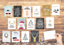 Laden Sie das Bild in den Galerie-Viewer, Edition Seidel Set 30 Weihnachtspostkarten Weihnachten Karten Postkarten Weihnachtskarten Vintage (20806)