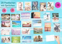 Laden Sie das Bild in den Galerie-Viewer, Edition Seidel Set 25 Postkarten mit Sprüchen Motivation Geschenk Geschenkidee Sortiment Dekoidee Text Verschicken und Schreiben Freundschaft Leben (20039)