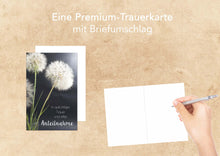 Laden Sie das Bild in den Galerie-Viewer, Edition Seidel Premium Trauerkarte mit Umschlag. Beileidskarte Trauer Karte herzliches Beileid Pusteblume Abschied stille Anteilnahme Teilnahme Mitgefühl (T961 SW022)