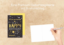 Laden Sie das Bild in den Galerie-Viewer, Edition Seidel Premium Geburtstagskarte mit Goldprägung und Umschlag. Glückwunschkarte Grusskarte Billet Geburtstag Happy Birthday Mann Frau einzelne eine Sprüche Karte Gold (G2335 SW022)