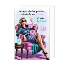 Laden Sie das Bild in den Galerie-Viewer, Edition Seidel Premium Glückwunschkarte zum 50. Geburtstag mit Umschlag. Geburtstagskarte Grusskarte Karte Happy Birthday Frau Gin &amp; Tonic Humor (GZ362-50)
