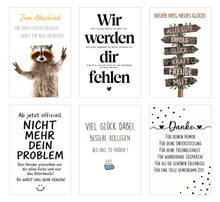 Laden Sie das Bild in den Galerie-Viewer, Edition Seidel Set 6 Glückwunschkarten zum Abschied mit Umschlag (35742)
