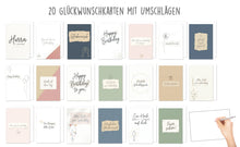 Laden Sie das Bild in den Galerie-Viewer, Edition Seidel Set 20 Geburtstagskarten mit Umschlag. Glückwunschkarte Geburtstagskarte Grusskarte Karte Geburtstag Spruch Sprüche Mann Frau (31742)
