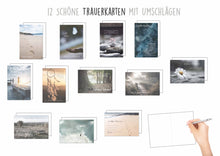Load image into Gallery viewer, Edition Seidel Set 12 einfühlsame Trauerkarten/Beileidskarten mit Umschlag. Trauerkarte Beileidskarte mit Spruch schreiben (Doppelkarten/Klappkarten mit Briefumschlag (29576)
