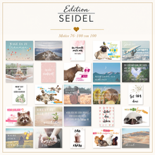 Laden Sie das Bild in den Galerie-Viewer, Edition Seidel Set 100 Postkarten mit Sprüchen. Spruchkarten Motivation Tiere lustig Leben Liebe Freundschaft Geschenk Deko Postcrossing 100 verschiedene Motive (36706)

