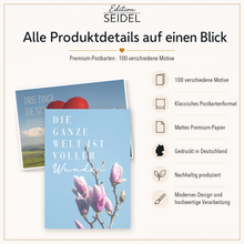 Laden Sie das Bild in den Galerie-Viewer, Edition Seidel Set 100 Postkarten mit Sprüchen. Spruchkarten Motivation Tiere lustig Leben Liebe Freundschaft Geschenk Deko Postcrossing 100 verschiedene Motive (36706)
