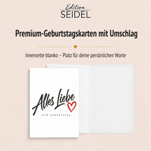 Laden Sie das Bild in den Galerie-Viewer, Edition Seidel Set 11 Geburtstagskarten mit Umschlag. Glückwunschkarten Doppelkarten Klappkarten Kartenset Lettering schwarz weiß modern minimalistisch Happy Birthday Alles Gute Mann Frau (SW026)(37281)

