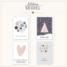 Laden Sie das Bild in den Galerie-Viewer, Edition Seidel Set 12 Weihnachtskarten mit Umschlag. Grußkarten Doppelkarten Klappkarten Kartenset Frohe Weihnachten modern skandinavisch Tannenbaum Fuchs Weihnachtsgrüße (SW026) (36702)
