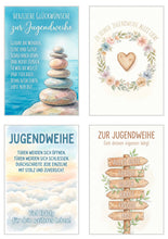 Laden Sie das Bild in den Galerie-Viewer, Edition Seidel Set 12 Karten zur Jugendweihe mit Umschlägen (33000)
