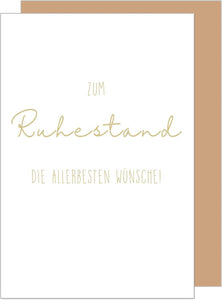 Edition Seidel Premium Glückwunschkarte zum Ruhestand mit Umschlag. Grusskarte Karte mit Spruch Billet Pension Abschied Rente Ruhe Mann Frau (R131 SW024)