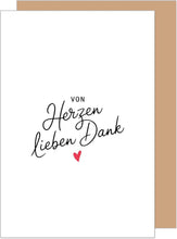 Laden Sie das Bild in den Galerie-Viewer, Edition Seidel Premium Glückwunschkarte mit Umschlag. Dankeskarte Grußkarte Danke Danksagung Dankeschön Mann Frau Freund Freundin Herz (D153 SW025)
