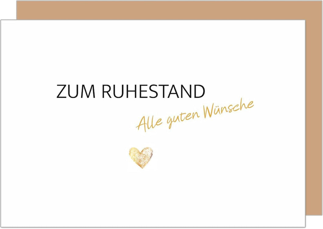 Edition Seidel Premium Glückwunschkarte zum Ruhestand mit Umschlag. Grußkarte Billet Karte mit Spruch für Frau Mann Kollegin Kollege Pension Abschied Rente Ruhe Herz (R141 SW024)