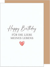 Laden Sie das Bild in den Galerie-Viewer, Edition Seidel Premium Glückwunschkarte zum Geburtstag mit Umschlag. Grußkarte Karte Geburtstagskarte für die Liebe meines Lebens Mann Frau Partner Verbundenheit Schlicht Elegant (G3936 SW026)
