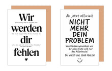 Laden Sie das Bild in den Galerie-Viewer, Edition Seidel Set 6 Glückwunschkarten zum Abschied mit Umschlag (35742)
