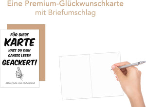 Edition Seidel Premium Glückwunschkarte zum Ruhestand mit Umschlag. Grußkarte Billet Karte mit Spruch für Frau Mann Kollegin Kollege Pension Abschied Rente Ruhe (R140 SW024)