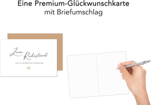 Edition Seidel Premium Glückwunschkarte zum Ruhestand mit Umschlag. Grußkarte Karte mit Spruch für Frau Mann Kollegin Kollege Pension Abschied Rente Ruhe Herz (R152 SW025)