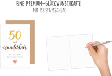 Laden Sie das Bild in den Galerie-Viewer, Edition Seidel Premium Glückwunschkarte zum 50. Geburtstag mit Umschlag. Geburtstagskarte Grußkarte Karte Klappkarte Spruch Alles Liebe Frau Mann Freunde Zuneigung Herz wunderbar edel (G4506 SW026)
