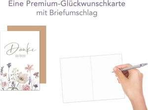Edition Seidel Premium Glückwunschkarte mit Umschlag. Dankeskarte Grußkarte Danke Danksagung Dankeschön Mann Frau Freund Freundin Blumen (D152 SW025)