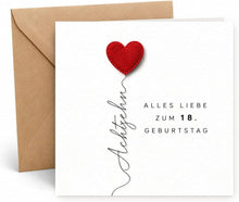 Laden Sie das Bild in den Galerie-Viewer, Edition Seidel Premium quadratische Glückwunschkarte zum 18. Geburtstag mit Umschlag. Grußkarte Karte Spruch Alles Gute für Frau Mann Teenager volljährig achtzehn lustig elegant (GQ920 SW026)
