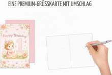 Laden Sie das Bild in den Galerie-Viewer, Edition Seidel Premium Glückwunschkarte zum 1. Geburtstag mit Umschlag. Karte Grußkarte Geburtstagskarte Happy Birthday Englisch Mädchen Kind Fee Blumen Zauberstab Zahl (G4130 SW026)
