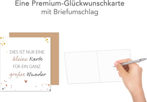 Edition Seidel Premium quadratische Glückwunschkarte zur Geburt mit Umschlag. Karte mit Spruch Grußkarte Babykarte Billet Baby Kind Junge Mädchen (EQ118 SW025)