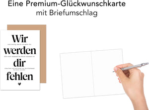 Edition Seidel Premium Glückwunschkarte zum Abschied mit Umschlag. Abschiedskarte mit Spruch Grußkarte Karte Ruhestand Jobwechsel Mann Frau Kollege Kollegin Freunde (AS153 SW025)