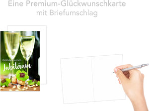 Edition Seidel Premium Glückwunschkarte zum Jubiläum mit Umschlag. Jubiläumskarte Grusskarte Jubiläum Billet Mann Frau (J119 SW022)