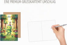 Laden Sie das Bild in den Galerie-Viewer, Edition Seidel Premium Glückwunschkarte zum Geburtstag mit Umschlag. Grußkarte Karte Geburtstagskarte Spruch Englisch Gaming Block Figur Wald Abenteuer für Kinder Jungen Mädchen (G4006 SW026)
