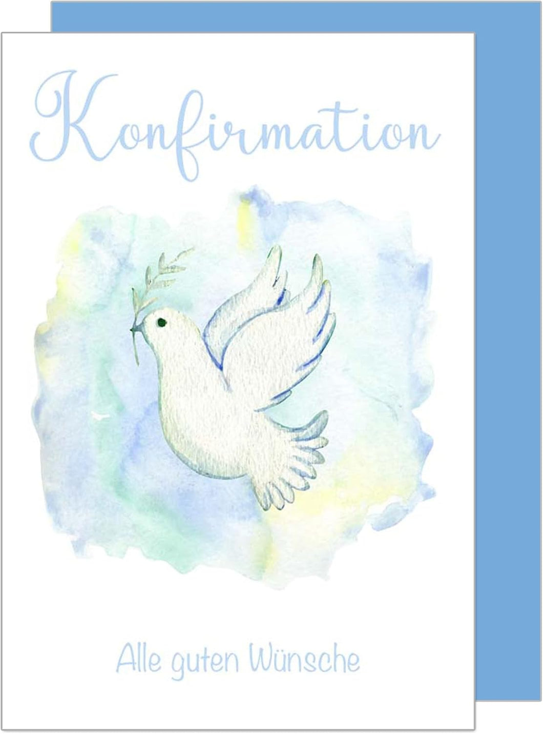 Edition Seidel Premium Glückwunschkarte zur Konfirmation mit Umschlag. Konfirmationskarte Karte mit Spruch Grusskarte Taube Vogel Junge Mädchen (KF318 SW024)