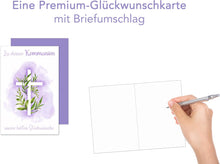 Laden Sie das Bild in den Galerie-Viewer, Edition Seidel Premium Glückwunschkarte zur Kommunion mit Umschlag. Kommunionskarte Karte mit Spruch Grusskarte Kreuz Junge Mädchen (KO301 SW024)
