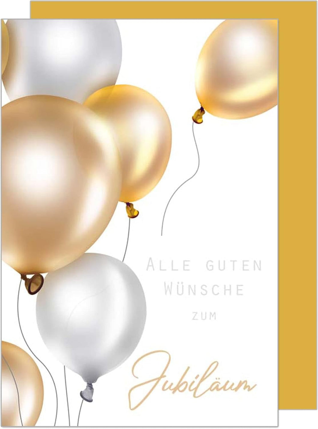 Edition Seidel Premium Glückwunschkarte zum Jubiläum mit Umschlag. Karte zum Jubiläum mit Spruch. Jubiläumskarte Grusskarte Luftballons Gratulation Billet Mann Frau (J121 SW023)