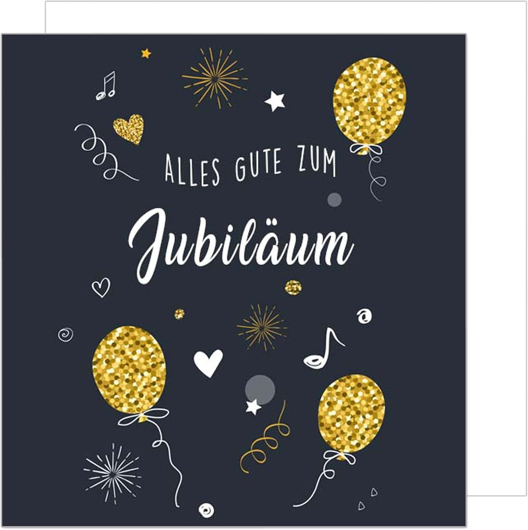 Edition Seidel Premium quadratische Glückwunschkarte zum Jubiläum mit Umschlag. Jubiläumskarte Ehrentag Grußkarte Billet Mann Frau Feier Firma (JQ101 SW025)